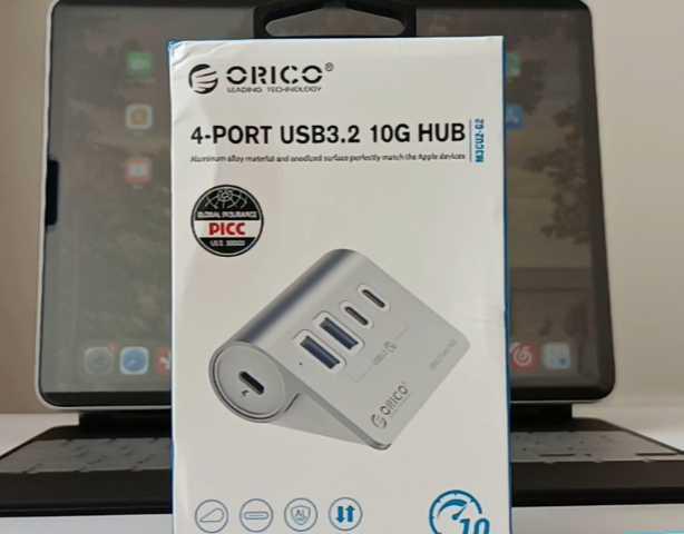 搭配ORICO奥睿科4口USB3.2集线器，可方便iPad Pro、MacBook使用